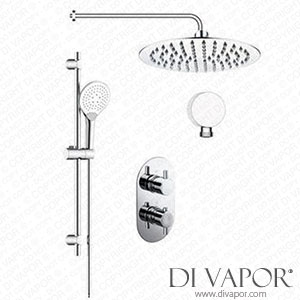 Better Bathrooms BUN/BeBa_26810/77559 Chrome Concealed Shower Mixer with Dual Control & Round Wall Mounted Head and Handset - Flow Spare Parts