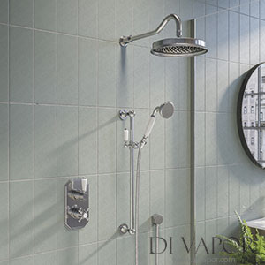 Better Bathrooms BUN/BeBa_26811/77565 Chrome Concealed Traditional Shower Mixer with Dual Control & Round Wall Mounted Head and Handset - Cambridge Spare Parts