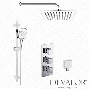 Better Bathrooms BUN/BeBa_26812/77950 Chrome Concealed Shower Mixer with Triple Control & Square Wall Mounted Head and Handset - Cube Spare Parts