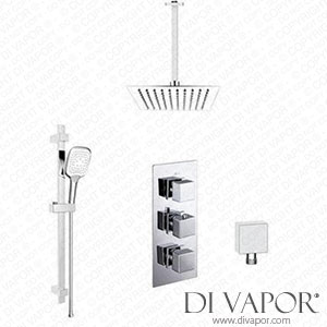 Better Bathrooms BUN/BeBa_26812/77951 Chrome Concealed Shower Mixer with Triple Control & Square Ceiling Mounted Head and Handset - Cube Spare Parts