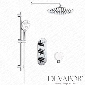 Better Bathrooms BUN/BeBa_26813/77948 Chrome Concealed Shower Mixer with Triple Control & Round Wall Mounted Head and Handset - Flow Spare Parts