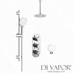 Better Bathrooms BUN/BeBa_26813/77949 Chrome Concealed Shower Mixer with Triple Control & Round Ceiling Mounted Head and Handset - Flow Spare Parts
