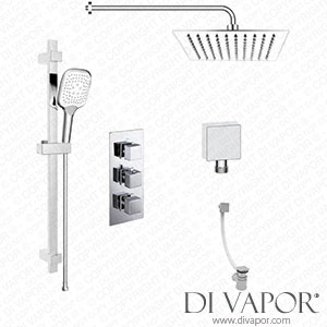 Better Bathrooms BUN/BeBa_26815/77956 Chrome Concealed Shower Mixer with Triple Control & Square Wall Mounted Head, Handset and Bath Filler - Cube Spare Parts