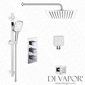 Better Bathrooms BUN/BeBa_26815/77958 Chrome Concealed Shower Mixer with Triple Control & Square Wall Mounted Head, Handset and Body Jets - Cube Spare Parts