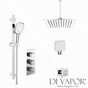 Better Bathrooms BUN/BeBa_26815/77959 Chrome Concealed Shower Mixer with Triple Control & Square Ceiling Mounted Head, Handset and Body Jets - Cube Spare Parts
