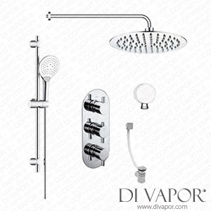 Better Bathrooms BUN/BeBa_26816/77952 Chrome Concealed Shower Mixer with Triple Control & Square Wall Mounted Head, Handset and Bath Filler - Flow Spare Parts