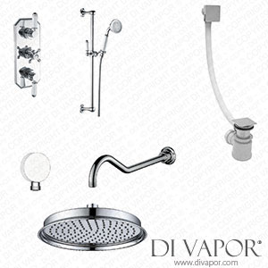 Better Bathrooms BUN/BeBa_26817/78604 Chrome Concealed Traditional Shower Mixer with Dual Control & Round Wall Mounted Head and Handset - Cambridge Spare Parts