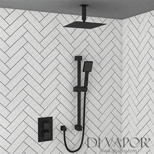 Better Bathrooms BUN/BeBa_27181/78073 Black Concealed Shower Mixer?With?Dual Control & Square Ceiling Mounted Head - Zana Spare Parts