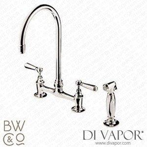 Barber Wilsons RML1030-18-FL 1890 Regent Metal Lever Bridgemaster Tap with Side Spray Flange Unions Spare Parts