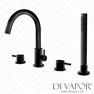 Better Bathrooms BeBa_25474 Black Bath Shower Mixer Tap - 4 Tap Hole - Arissa Spare Parts