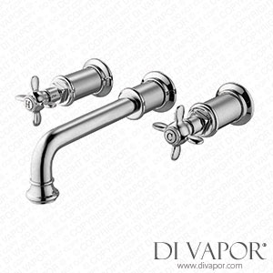 Better Bathrooms BeBa_25963 Wall Mounted Chrome Double Lever Basin Mixer Tap - Camden Spare Parts