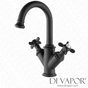 Better Bathrooms BeBa_25965 Black Double Lever Basin Mixer Tap - Camden Spare Parts
