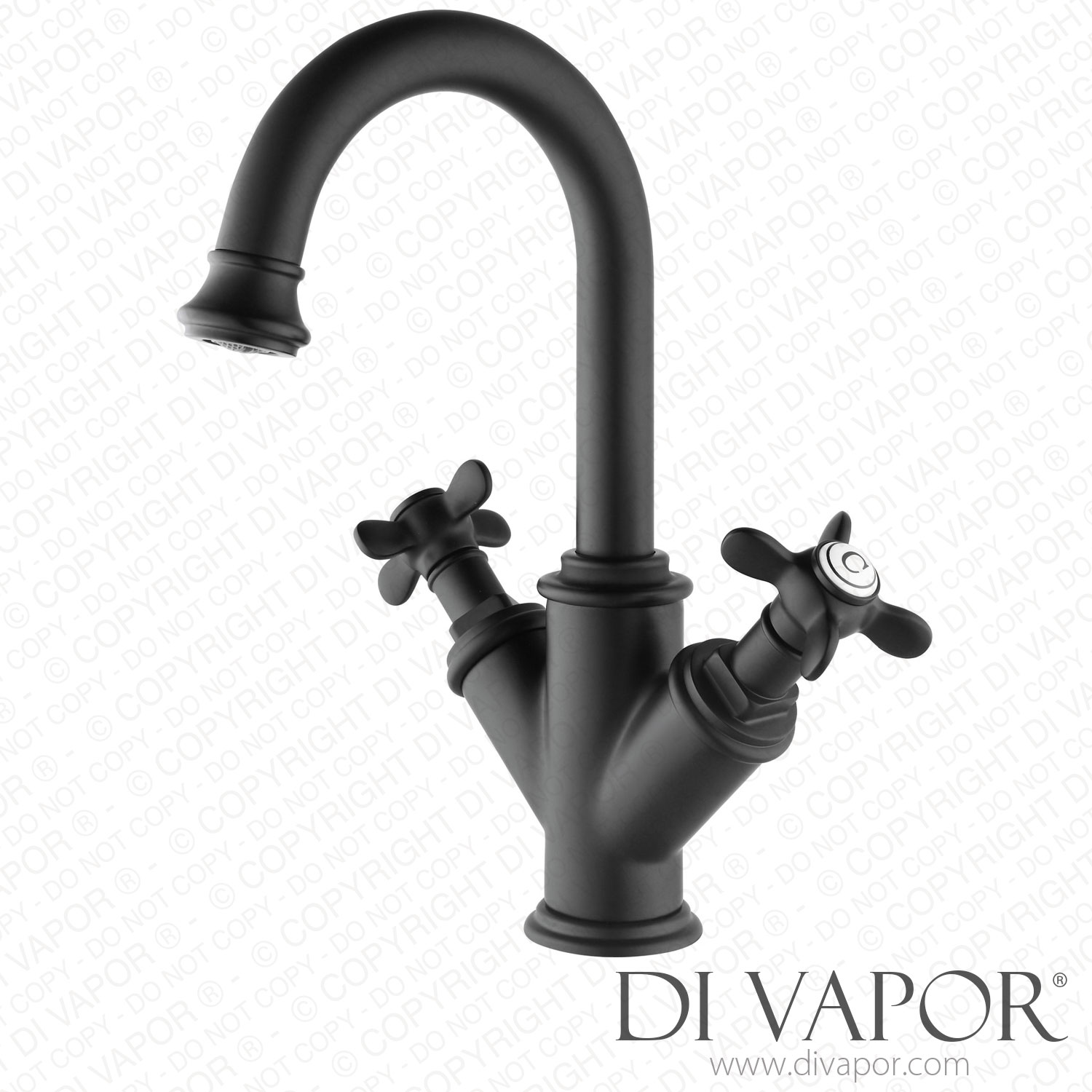 Better Bathrooms BeBa_25965 Black Double Lever Basin Mixer Tap Camden