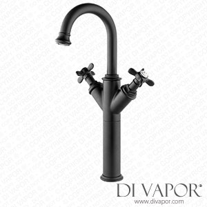 Better Bathrooms BeBa_25967 Tall Black Double Lever Basin Mixer Tap - Camden Spare Parts