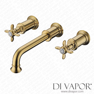 Better Bathrooms BeBa_25973 Wall Mounted Brass Double Lever Basin Mixer Tap - Camden Spare Parts