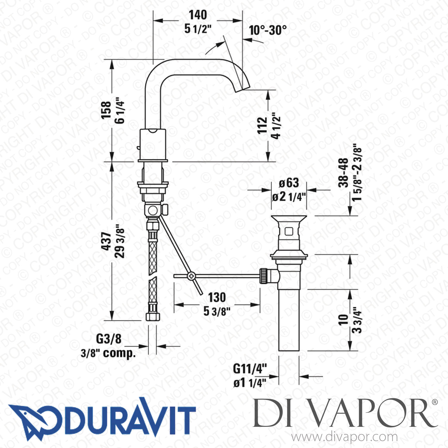 Duravit Widespread Bathroom Faucet (C11060005u10) Spare Parts