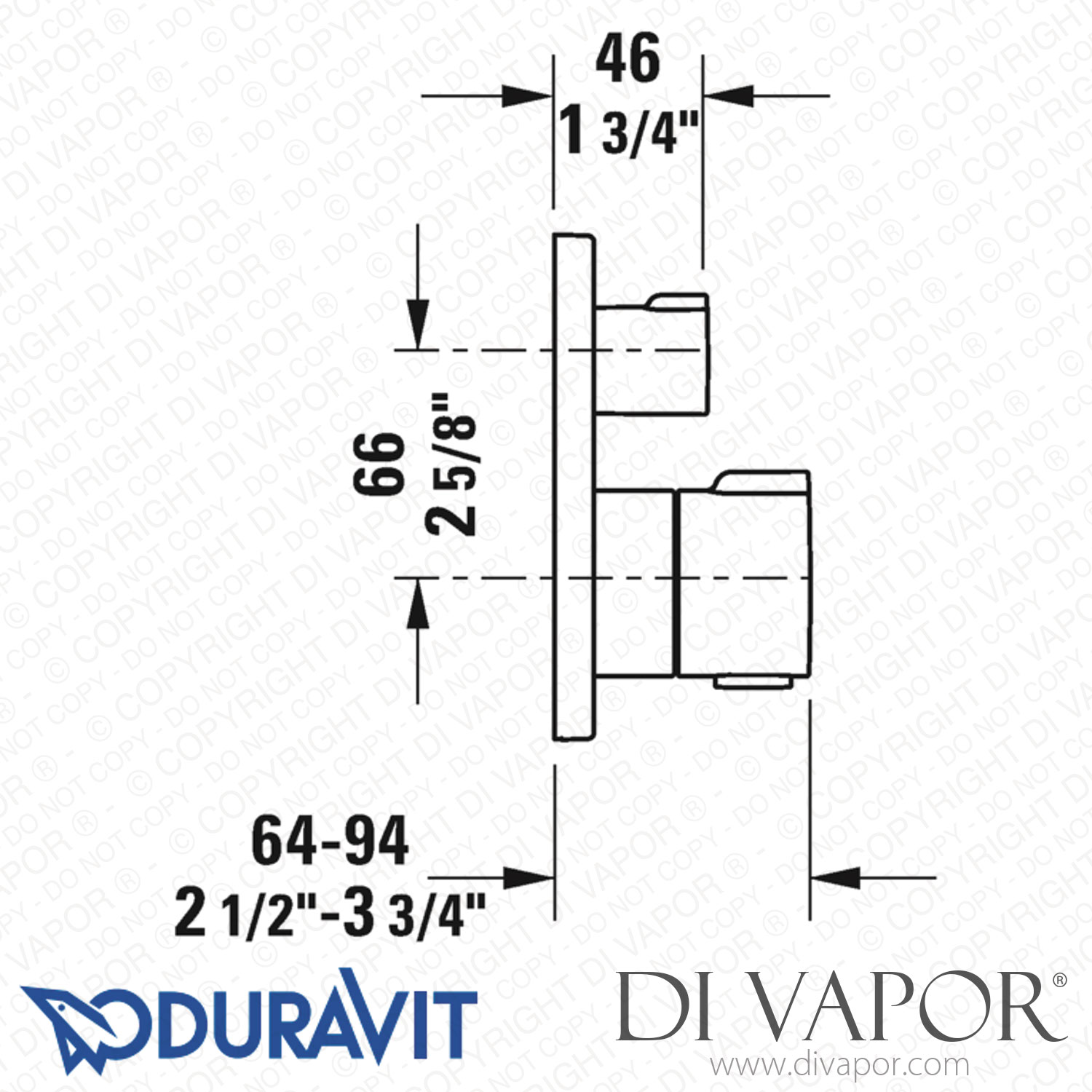 Duravit Thermostatic Shower Trim For Concealed Installation