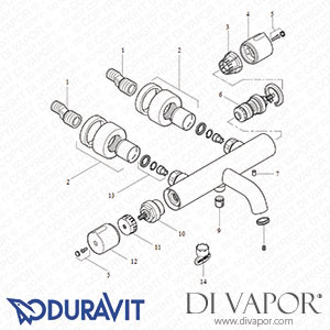 Duravit C.1 Thermostatic Bath Mixer for Exposed Installation (C15220000046) Spare Parts