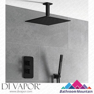 Bathroom Mountain C27068 Galway Premium Ceiling Matt Black Square Thermostatic Shower Set - 300mm Head & Hand Shower Spare Parts