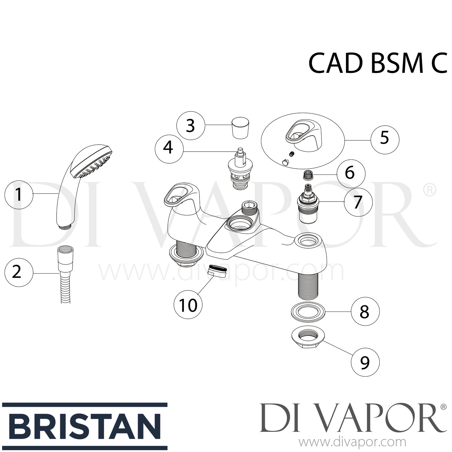 Bristan CAD BSM C Cadet Bath Shower Mixer Tap 04/08/2014 Spare Parts