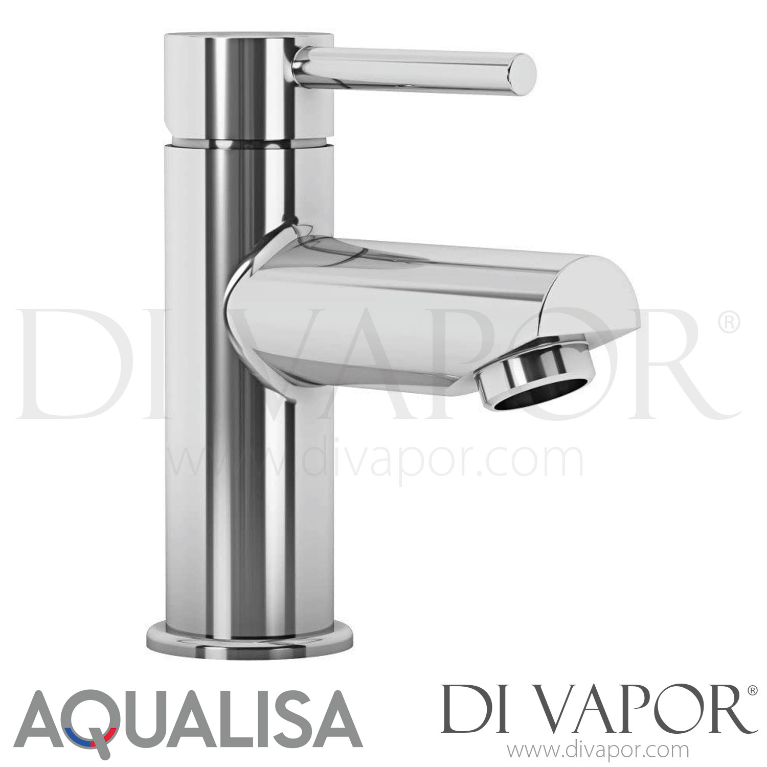 Aqualisa Chrome Large Pillar Bathroom Tap - Modern Brass Tap With Ceramic Disc & Click Clack Waste
