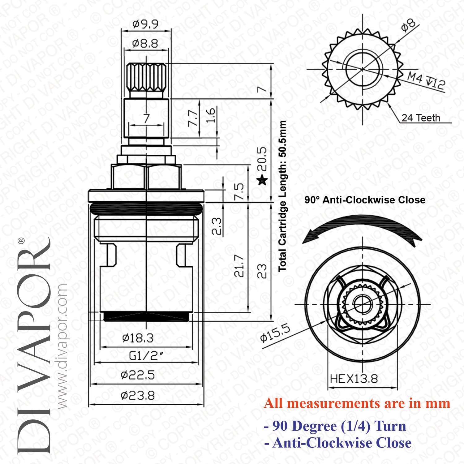 CC10 Tap Cartridge Hot Spare 1/2 Inch