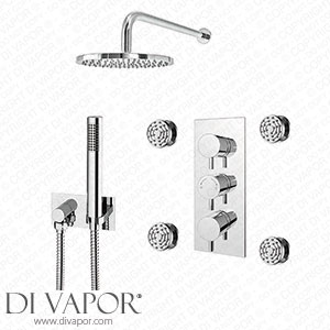 Cruze Shower Pack (inc. 200mm Wall Mounted Head 4 Body Jets Outlet Elbow + Handset) - CCSP04 Spare Parts