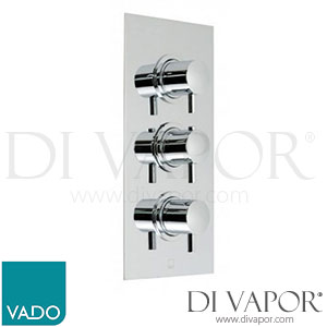 VADO CEL-128C/SQ-3/4-C/P Celsius Square 2 Outlet 3 Handle Thermostatic Shower Valve Wall Mounted Spare Parts