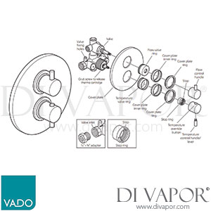 Vado CEL-148B/3/RO Celsius Concealed 3 Way Thermostatic Shower Valve with Round Backplate Spare Parts