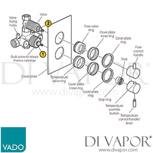 Vado CEL-148B/SQ-3/4 Celsius Shower Spare Parts