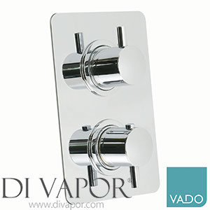VADO CEL-148C/2/SQ-C/P Celsius Square 2 Outlet 2 Handle Thermostatic Shower Valve