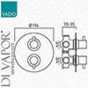 VADO Celcius CEL-148D/2/RO-C/P Round Concealed Shower Mixer Valve - 196mm