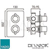 VADO CEL 148D2SQ CP DX Spare Parts Diagram