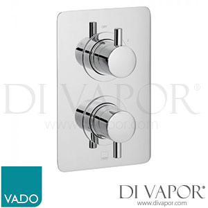 VADO CEL-148D/2/SQ-TRIM Trim Kit DX Celsius 2 Outlet Trim 148D/2 Thermostatic Valve Soft Square (CON-048D/2-BR) Spare Parts