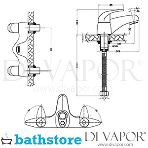 Bathstore CHR CO322DC Contour Dual Deck Bath Filler Tap Spare Parts