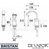 Bristan CL 2HBAS C Chill Two Hole Basin Mixer without Waste Bathroom Tap Spare Parts