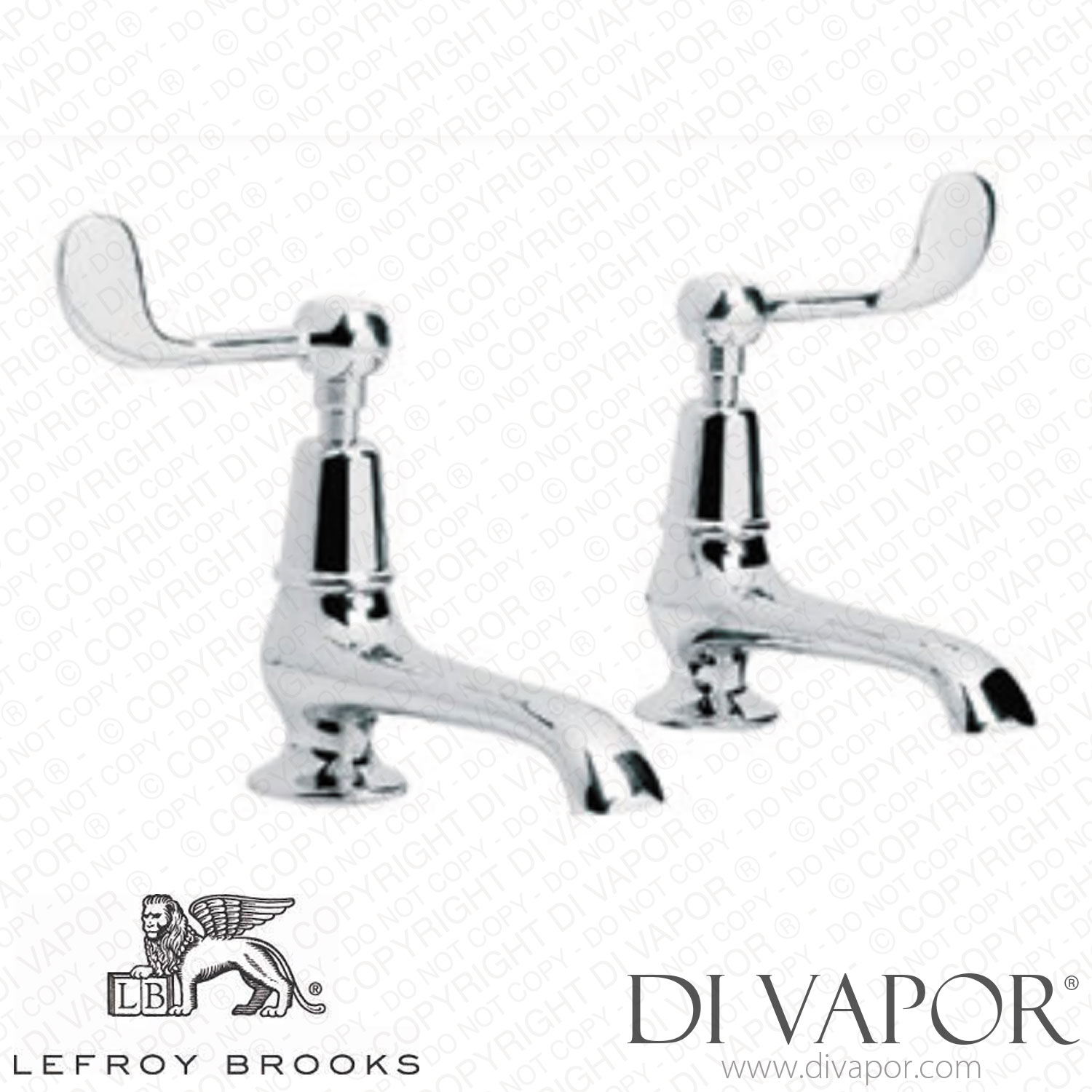 Lefroy Brooks CONNAUGHT LEVER LONG NOSE BASIN PILLAR TAPS (CL 8030