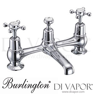 Burlington CL10-QT Claremont 2 Tap Hole Bridge Basin Mixer with Plug, Chain Waste & Swivel Spout Spare Parts