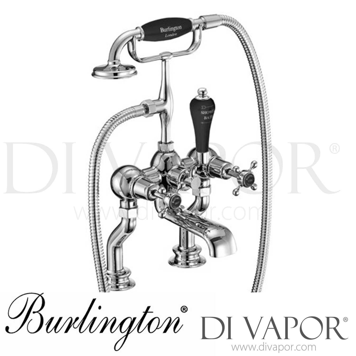 Burlington CLR15 BLA Claremont Regent Deck Mounted Bath Shower Mixer