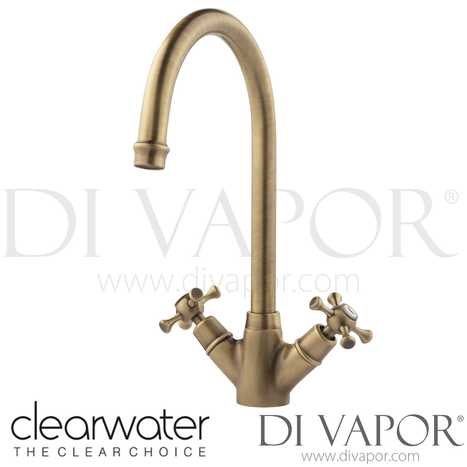 Clearwater COTB Cottage Twin Lever Brushed Bronze Monobloc Kitchen