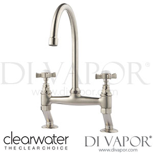 Clearwater COTBN Cottage Bridge Twin Lever Brushed Nickel Kitchen Mixer Tap Spare Parts