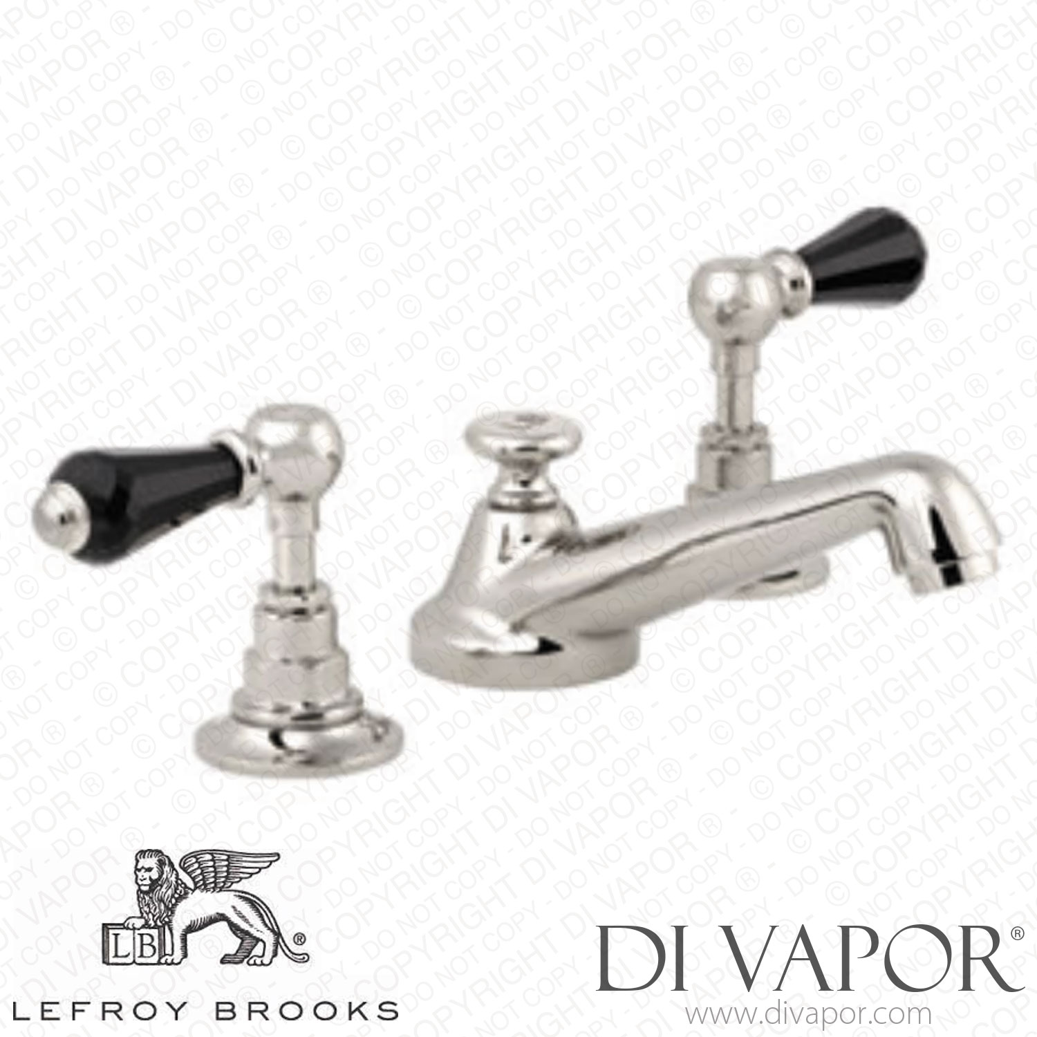 Lefroy Brooks CLASSIC BASIN MIXER WITH CRYSTAL LEVERS & POPUP WASTE
