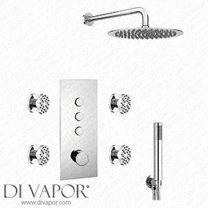 Cruze Round Push-Button Shower Valve Pack with Handset 4 Body Jets + Shower Head - CRZ-PB-PK4 Spare Parts