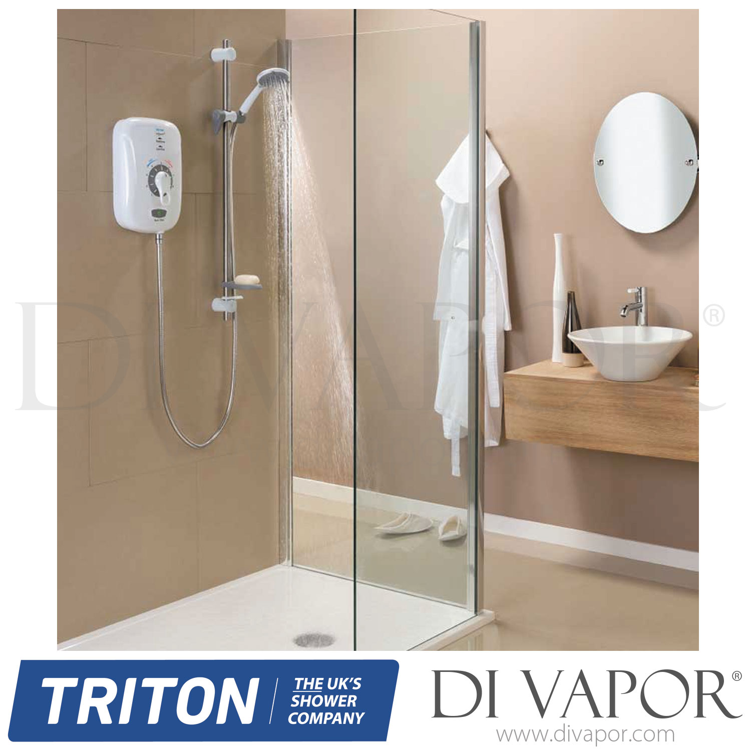 Triton CSGP08WRSS Safeguard+ 8.5kW Thermostatic Electric Shower with