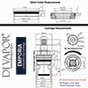 Clearwater Emporia Hot Tap Cartridge with Collar Compatible Spare 20 Spline