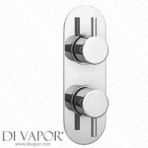 Cruze Chrome Round Twin Concealed Shower Valve w. Diverter + Oval Backplate - CZCHSVDR Spare Parts