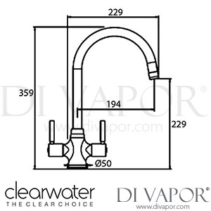 Clearwater DAVBN Davenport C Twin Lever Monobloc Kitchen Mixer Tap Brushed Nickel Spare Parts