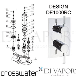 Crosswater DE1000RC Design Single Outlet Thermostatic Shower Valve Spare Parts