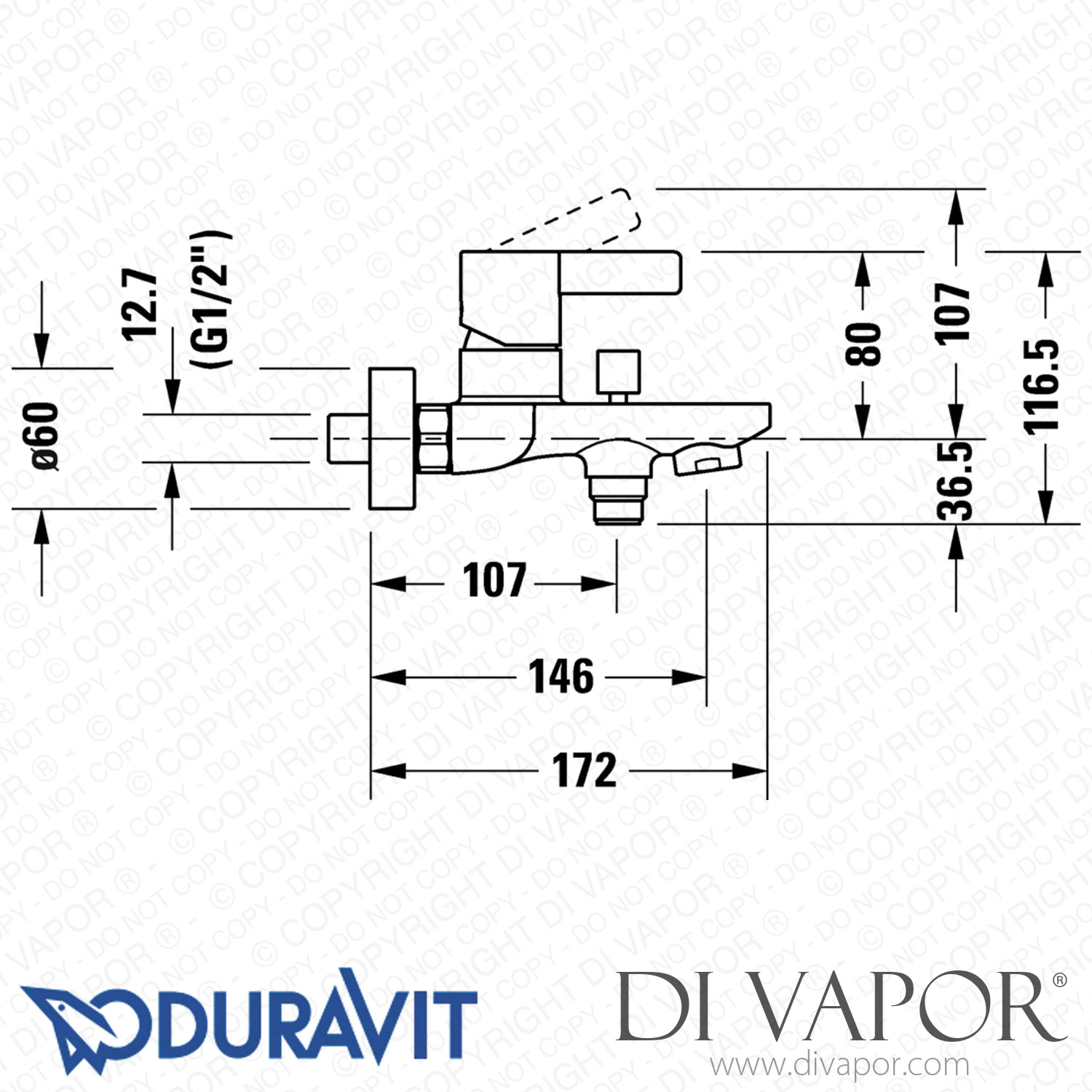 Duravit Dneo Single Lever Bath Mixer for Exposed Installation (De5230000) Spare Parts