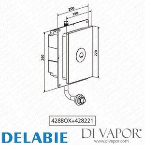 Delabie 428BOX Tempomatic Waterproof Recessed Urinal - Pre-Assembled Kit - Spare Parts